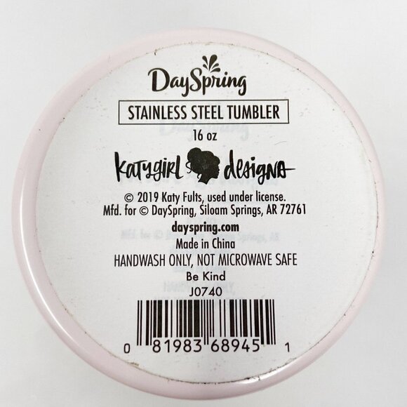 DAYSPRING Katygirl | Be Kind Stainless Steel Pink Tumbler - Picture 6 of 7